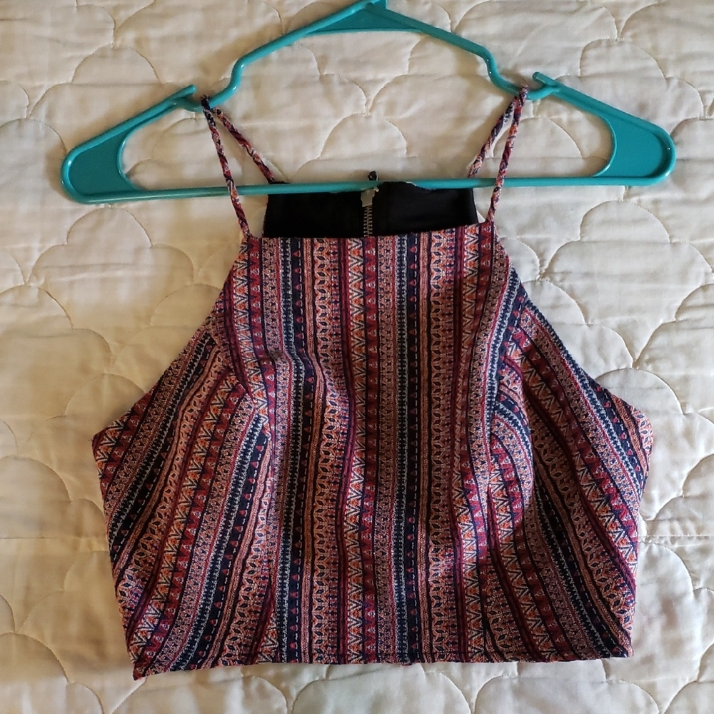 Multicolor Striped Cropped Women's Top